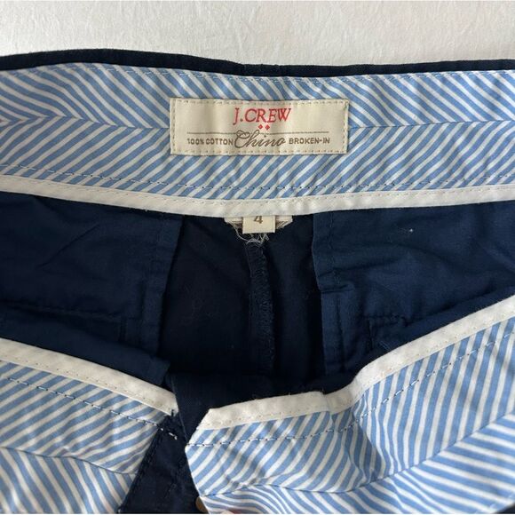 J.Crew BUNDLE 2 Shorts Women's size 2 100% Cotton Tan Navy Chino Broken In EUC - Picture 10 of 12